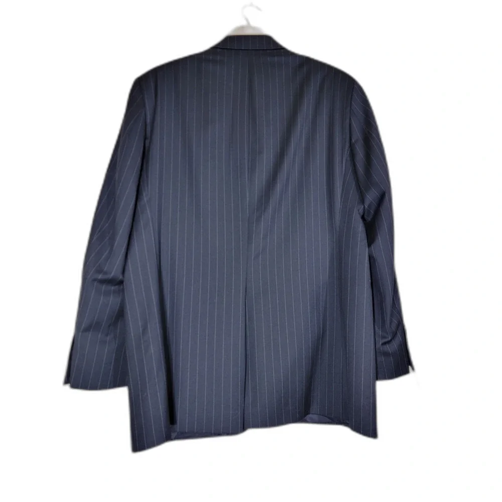 Lauren Ralph Lauren Men's Navy Wool Pinstripe Two Button Blazer Suit Jacket- 41R